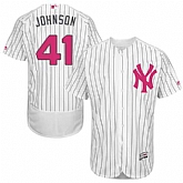 New York Yankees #41 Randy Johnson White Mother's Day Flexbase Stitched Jersey DingZhi,baseball caps,new era cap wholesale,wholesale hats