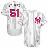 New York Yankees #51 Bernie Williams White Mother's Day Flexbase Stitched Jersey DingZhi,baseball caps,new era cap wholesale,wholesale hats