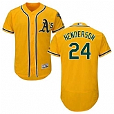 Oakland Athletics #24 Rickey Henderson Yellow Flexbase Stitched Jersey DingZhi,baseball caps,new era cap wholesale,wholesale hats