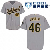 Oakland Athletics #46 Santiago Casilla Gray New Cool Base Stitched Jersey DingZhi,baseball caps,new era cap wholesale,wholesale hats