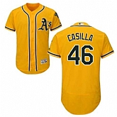 Oakland Athletics #46 Santiago Casilla Yellow Flexbase Stitched Jersey DingZhi,baseball caps,new era cap wholesale,wholesale hats