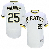 Pittsburgh Pirates #25 Gregory Polanco White Cooperstown Collection Flexbase Stitched Jersey DingZhi,baseball caps,new era cap wholesale,wholesale hats