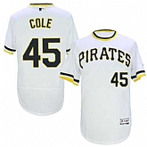 Pittsburgh Pirates #45 Gerrit Cole White Cooperstown Collection Flexbase Stitched Jersey DingZhi,baseball caps,new era cap wholesale,wholesale hats