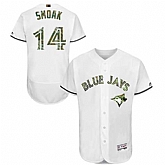 Toronto Blue Jays #14 Justin Smoak White Memorial Day Flexbase Stitched Jersey DingZhi,baseball caps,new era cap wholesale,wholesale hats