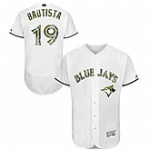 Toronto Blue Jays #19 Jose Bautista White Memorial Day Flexbase Stitched Jersey DingZhi,baseball caps,new era cap wholesale,wholesale hats