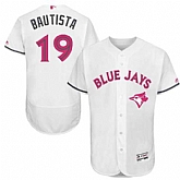Toronto Blue Jays #19 Jose Bautista White Mother's Day Flexbase Stitched Jersey DingZhi,baseball caps,new era cap wholesale,wholesale hats