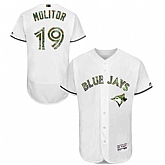 Toronto Blue Jays #19 Paul Molitor White Memorial Day Flexbase Stitched Jersey DingZhi,baseball caps,new era cap wholesale,wholesale hats