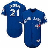 Toronto Blue Jays #21 Roger Clemens Blue With 40th Anniversary Patch Flexbase Stitched Jersey DingZhi,baseball caps,new era cap wholesale,wholesale hats