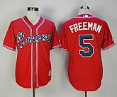 Atlanta Braves #5 Freddie Freeman Red New Cool Base Jersey,baseball caps,new era cap wholesale,wholesale hats