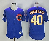 Chicago Cubs #40 Willson Contreras Blue World Series Champions Gold Program Flexbase Jersey,baseball caps,new era cap wholesale,wholesale hats