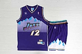 Jazz #12 John Stockton Purple Hardwood Classics Jersey(With Shorts),baseball caps,new era cap wholesale,wholesale hats