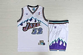 Jazz #32 Karl Malone White Hardwood Classics Jersey(With Shorts),baseball caps,new era cap wholesale,wholesale hats