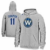 Men's Golden State Warriors #11 Klay Thompson Gray Name & Number Pullover Hoodie FengYun,baseball caps,new era cap wholesale,wholesale hats
