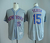 New York Mets #15 Tim Tebow Gray Flexbase Jersey,baseball caps,new era cap wholesale,wholesale hats