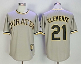 Pittsburgh Pirates #21 Roberto Clemente Gray Mitchell And Ness Throwback Pullover Stitched Jersey,baseball caps,new era cap wholesale,wholesale hats