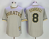 Pittsburgh Pirates #8 Willie Stargell Gray Mitchell And Ness Throwback Pullover Stitched Jersey,baseball caps,new era cap wholesale,wholesale hats