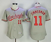Washington Nationals #11 Ryan Zimmerman Gray Flexbase Jersey,baseball caps,new era cap wholesale,wholesale hats