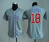 Women Chicago Cubs #18 Ben Zobrist Gray New Cool Base Jersey,baseball caps,new era cap wholesale,wholesale hats