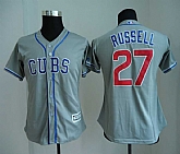 Women Chicago Cubs #27 Addison Russell Gray New Cool Base Jersey,baseball caps,new era cap wholesale,wholesale hats