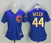 Women Chicago Cubs #44 Anthony Rizzo Blue World Series Champions Gold Program Cool Base Jersey,baseball caps,new era cap wholesale,wholesale hats