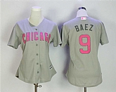 Women Chicago Cubs #9 Javier Baez Gray 2017 Mother's Day New Cool Base Jersey,baseball caps,new era cap wholesale,wholesale hats