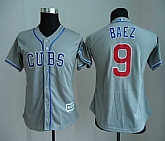 Women Chicago Cubs #9 Javier Baez Gray New Cool Base Jersey,baseball caps,new era cap wholesale,wholesale hats