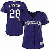 Women Colorado Rockies #28 Nolan Arenado Purple New 2017 Spring Training Cool Base Jersey DingZhi,baseball caps,new era cap wholesale,wholesale hats