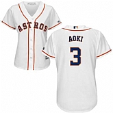 Women Houston Astros #3 Norichika Aoki White New Cool Base Jersey DingZhi,baseball caps,new era cap wholesale,wholesale hats