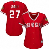 Women Los Angeles Angels of Anaheim #27 Mike Trout Red New 2017 Spring Training Cool Base Jersey DingZhi,baseball caps,new era cap wholesale,wholesale hats
