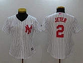Women New York Yankees #2 Derek Jeter White Mother's Day New Cool Base Jersey,baseball caps,new era cap wholesale,wholesale hats