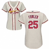 Women St. Louis Cardinals #25 Dexter Fowler Cream New Cool Base Jersey DingZhi
