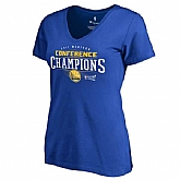 Women's Golden State Warriors Fanatics Branded Royal 2017 Western Conference Champions Plus Size Crossover V Neck T-shirt FengYun,baseball caps,new era cap wholesale,wholesale hats