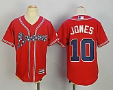 Youth Atlanta Braves #10 Chipper Jones Red New Cool Base Jersey,baseball caps,new era cap wholesale,wholesale hats