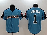 American League #1 Carlos Correa Blue 2017 MLB All-Star Game Home Run Derby Jersey,baseball caps,new era cap wholesale,wholesale hats