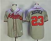 Atlanta Braves #23 David Justice Gray 1995 Throwback Jersey,baseball caps,new era cap wholesale,wholesale hats