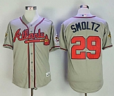 Atlanta Braves #29 John Smoltz Gray Throwback Jersey,baseball caps,new era cap wholesale,wholesale hats