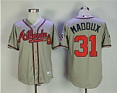 Atlanta Braves #31 Greg Maddux Gray 1995 Throwback Jersey,baseball caps,new era cap wholesale,wholesale hats