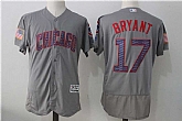 Chicago Cubs #17 Kris Bryant Gray 2017 Stars & Stripes Flexbase Jersey,baseball caps,new era cap wholesale,wholesale hats