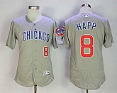 Chicago Cubs #8 Ian Happ Gray Flexbase Jersey,baseball caps,new era cap wholesale,wholesale hats
