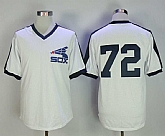 Chicago White Sox #72 Carlton Fisk Mitchell & Ness White Mesh Batting Practice Jersey,baseball caps,new era cap wholesale,wholesale hats