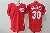 Cincinnati Reds #30 Ken Griffey Red Mitchell And Ness Throwback Pullover Stitched Jersey,baseball caps,new era cap wholesale,wholesale hats