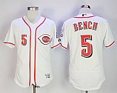 Cincinnati Reds #5 Johnny Bench White Flexbase Jersey,baseball caps,new era cap wholesale,wholesale hats