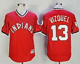 Cleveland Indians #13 Omar Vizquel Red Turn Back The Clock Throwback Jersey,baseball caps,new era cap wholesale,wholesale hats