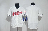 Cleveland Indians Blank White Flexbase Collection Stitched Jersey,baseball caps,new era cap wholesale,wholesale hats