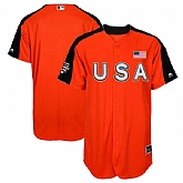 Customized Men's Team USA Majestic Blank Orange 2017 MLB All-Star Futures Game Authentic On-Field Jersey,baseball caps,new era cap wholesale,wholesale hats