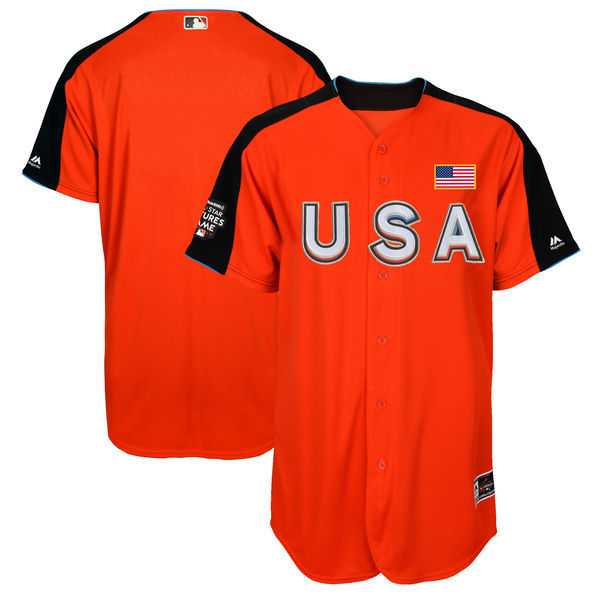 Customized Men's Team USA Majestic Blank Orange 2017 MLB All-Star Futures Game Authentic On-Field Jersey