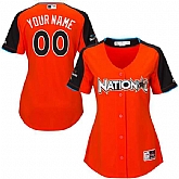 Customized Women National League Majestic Orange 2017 MLB All-Star Game Home Run Derby Team Jersey