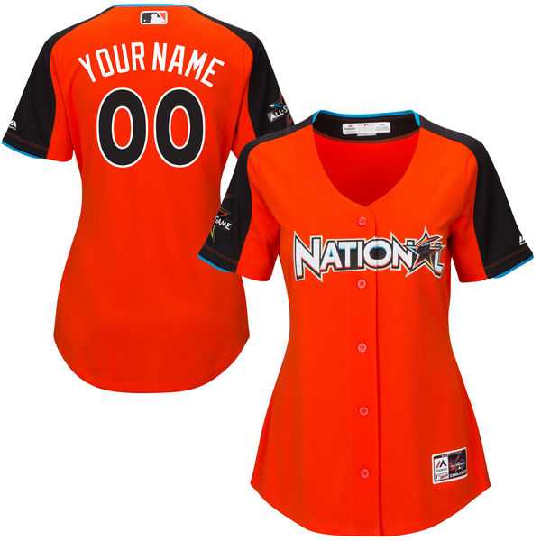 Customized Women National League Majestic Orange 2017 MLB All-Star Game Home Run Derby Team Jersey