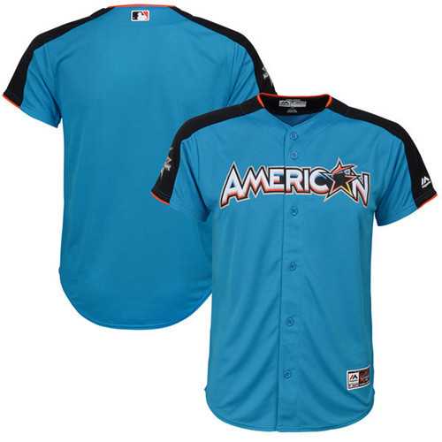 Customized Youth American League Majestic Blue 2017 MLB All-Star Game Home Run Derby Team Jersey