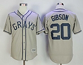 Homestead Grays #20 Josh Gibson Gray Cool Base Baseball Jersey,baseball caps,new era cap wholesale,wholesale hats